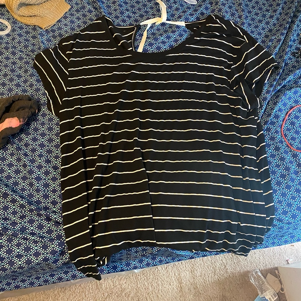 Terra Sky Striped Ribbon Blouse